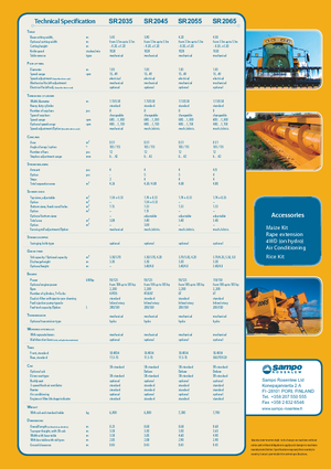 Combine agricole Sampo Rosenlew SR 2065 Spezial