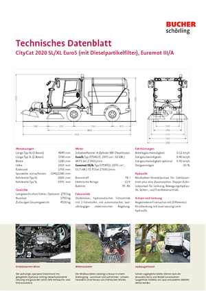Măturători stradale compacte Bucher-Schörling CityCat 2020 SL