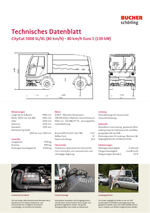 Măturători stradale compacte Bucher-Schörling CityCat 5000 XL