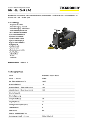 Măturători stradale compacte Kärcher KM 100/100 R LPG