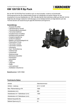 Măturători stradale compacte Kärcher KM 120/150 R Bp Pack