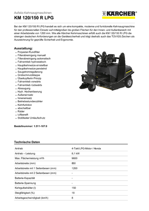 Măturători stradale compacte Kärcher KM 120/150 R Lpg