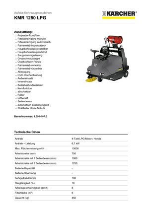 Măturători stradale compacte Kärcher KMR 1250 LPG