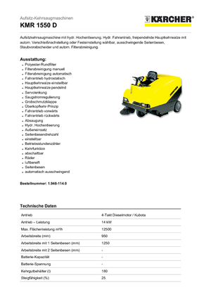 Măturători stradale compacte Kärcher KMR 1550 D