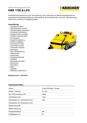 Măturători stradale compacte Kärcher KMR 1700 B-LPG