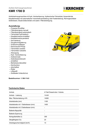 Măturători stradale compacte Kärcher KMR 1700 D