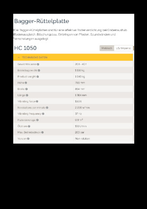 Vibratoare de suprafață montabile Epiroc HC 1050 