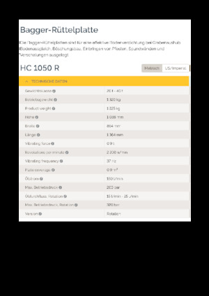 Vibratoare de suprafață montabile Epiroc HC 1050 R 