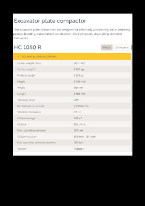 Vibratoare de suprafață montabile Epiroc HC 1050 R 