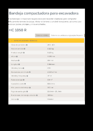Vibratoare de suprafață montabile Epiroc HC 1050 R 