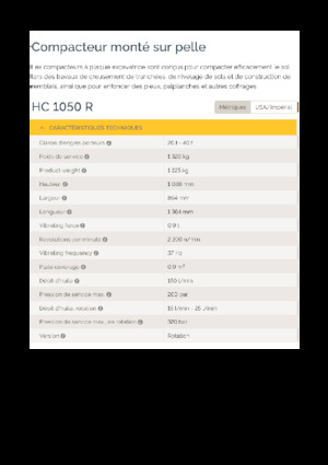 Vibratoare de suprafață montabile Epiroc HC 1050 R 