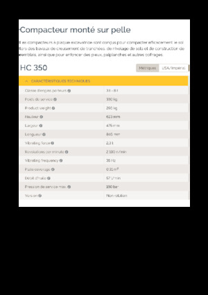Vibratoare de suprafață montabile Epiroc HC 350 
