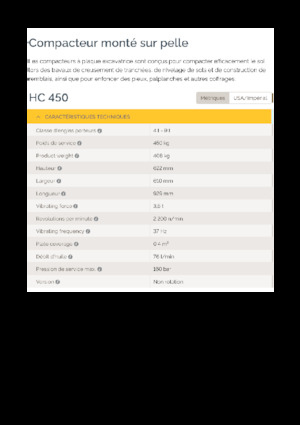 Vibratoare de suprafață montabile Epiroc HC 450 