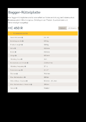 Vibratoare de suprafață montabile Epiroc HC 450 R 