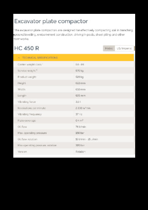 Vibratoare de suprafață montabile Epiroc HC 450 R 