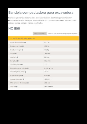 Vibratoare de suprafață montabile Epiroc HC 850 