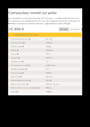 Vibratoare de suprafață montabile Epiroc HC 850 R 