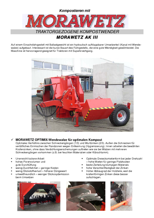 Mașini de bilonat compost Morawetz Ak III 900