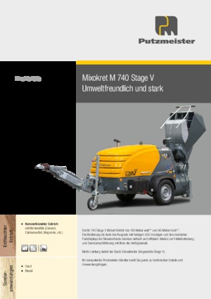 Conveioare cu aer comprimat Putzmeister M 740 DHBS