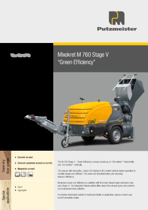 Conveioare cu aer comprimat Putzmeister M 760 DHB 