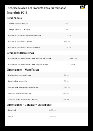 Pulverizatoare beton Caterpillar P218