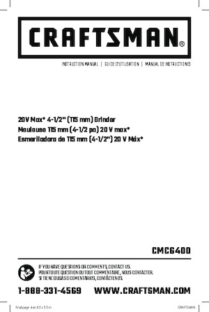 Polizoare unghiulare fără fir Craftsman CMCG400B