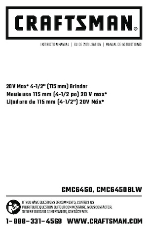 Polizoare unghiulare fără fir Craftsman CMCG450B