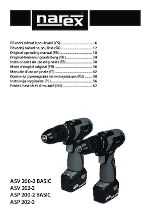 Burghie și șurubelnite fără fir Narex ASP 200-2