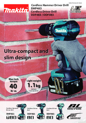 Burghie și șurubelnite fără fir Makita DHP483 