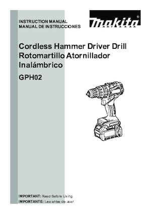 Burghie și șurubelnite fără fir Makita GPH02Z