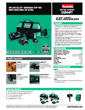 Burghie și șurubelnite fără fir Makita XAD04PT