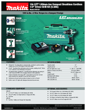Burghie și șurubelnite fără fir Makita XFD12T