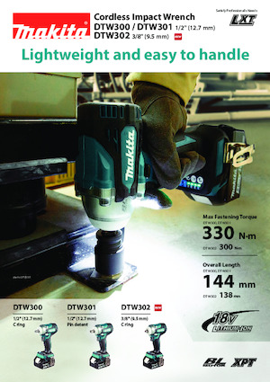 Șurubelnițe cu impact, fără fir, & chei fixe Makita DTW300 