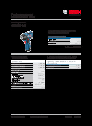 Șurubelnițe cu impact, fără fir, & chei fixe Bosch GDS 12V-115