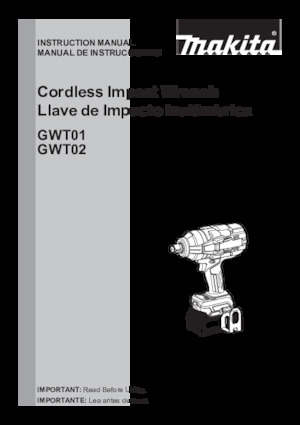 Șurubelnițe cu impact, fără fir, & chei fixe Makita GWT02Z