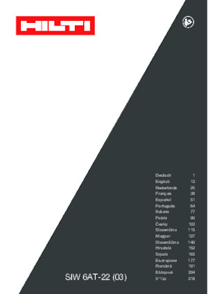 Șurubelnițe cu impact, fără fir, & chei fixe Hilti SIW 6AT-22