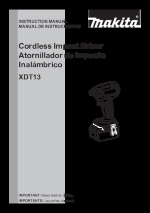 Șurubelnițe cu impact, fără fir, & chei fixe Makita XDT13Z