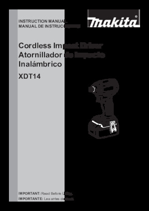 Șurubelnițe cu impact, fără fir, & chei fixe Makita XDT14Z