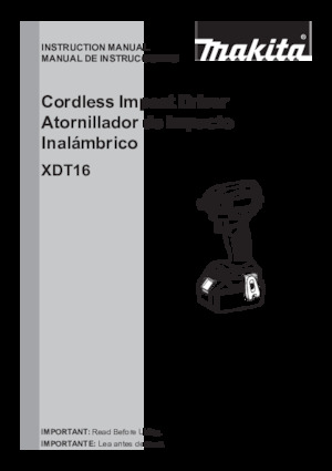 Șurubelnițe cu impact, fără fir, & chei fixe Makita XDT16Z 
