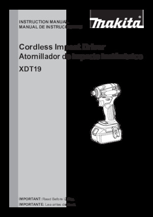 Șurubelnițe cu impact, fără fir, & chei fixe Makita XDT19Z