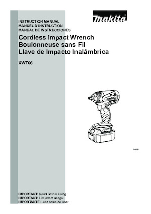 Șurubelnițe cu impact, fără fir, & chei fixe Makita XWT06