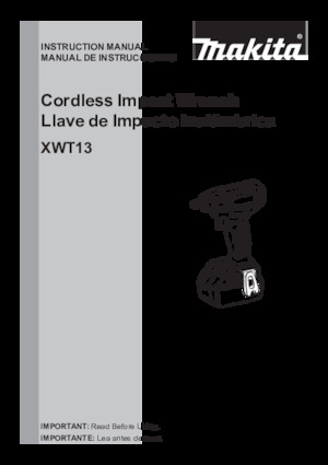 Șurubelnițe cu impact, fără fir, & chei fixe Makita XWT13ZB