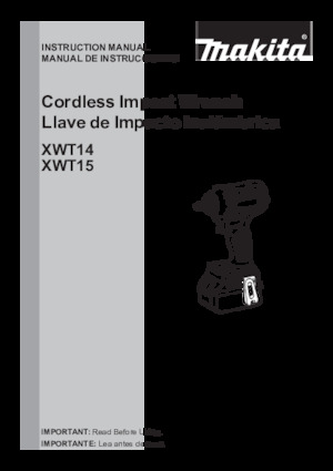 Șurubelnițe cu impact, fără fir, & chei fixe Makita XWT14Z