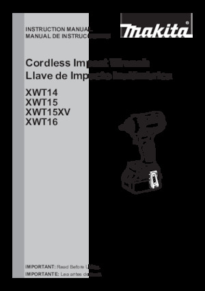 Șurubelnițe cu impact, fără fir, & chei fixe Makita XWT16Z