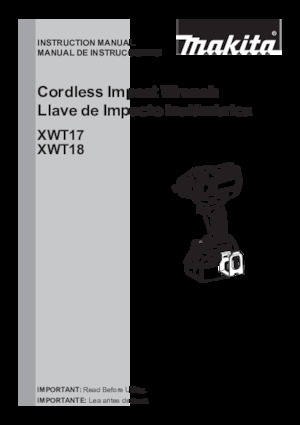 Șurubelnițe cu impact, fără fir, & chei fixe Makita XWT17T