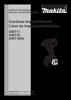 Șurubelnițe cu impact, fără fir, & chei fixe Makita XWT18XVZ