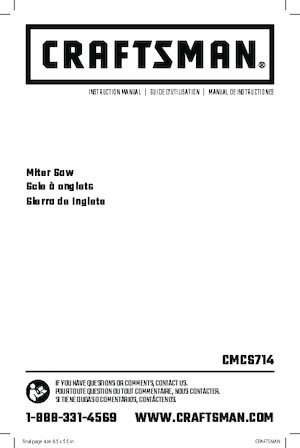 Fierăstraie de onglet fără fir Craftsman CMCS714M1 