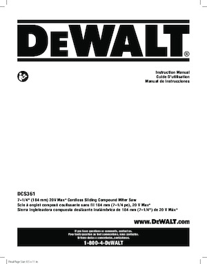 Fierăstraie de onglet fără fir DEWALT DCS361B