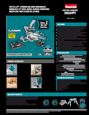 Fierăstraie de onglet fără fir Makita XSL07PT