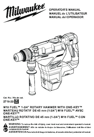 Ciocane rotative fără fir (SDS) Milwaukee 2718-20
